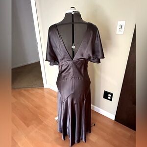 Max Azria Collection steel blue silk dress size 8